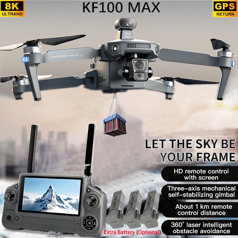 Fpv Brushless Rc Drone 4K - KF100 MAX GPS Drone 4K Fotocamera