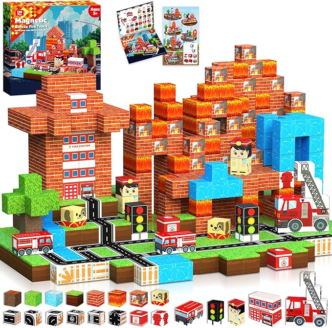 Magnetic Building Tiles Set 100Pcs - Blocchi magnetici 100 pezzi Costruisci set