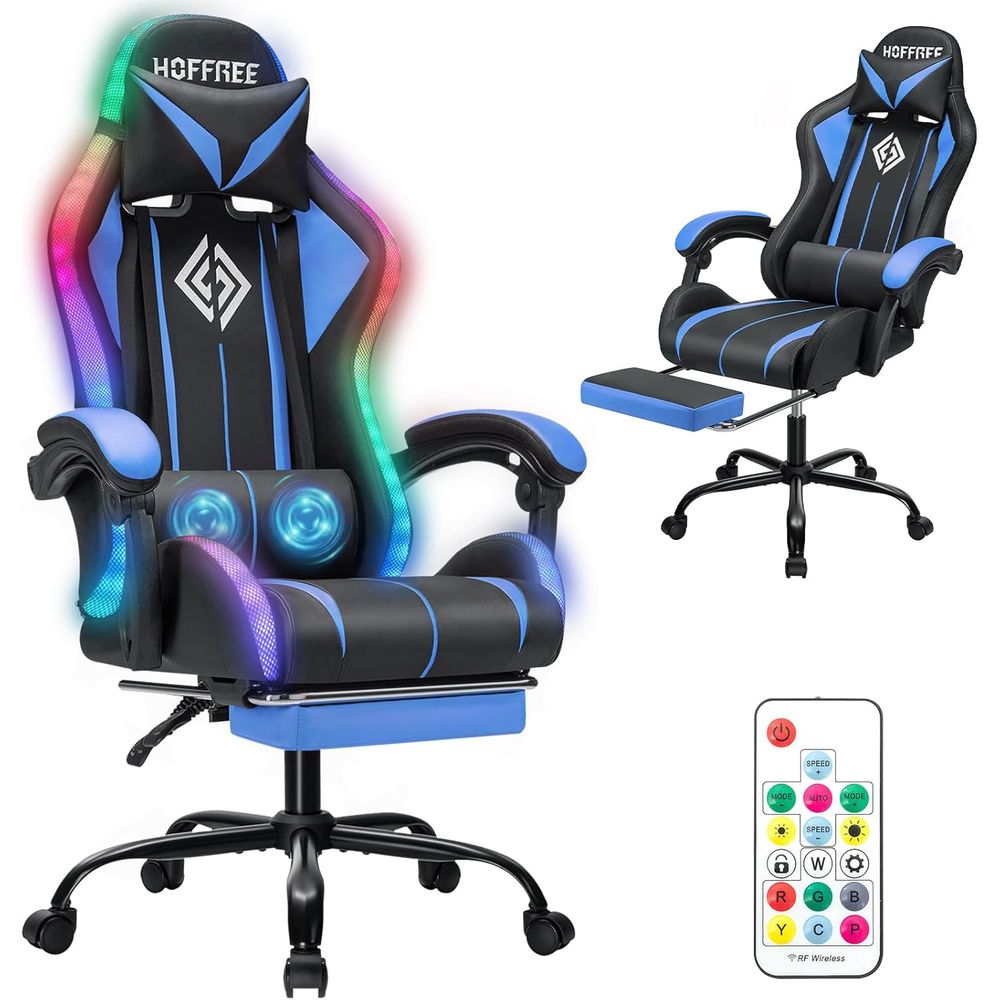 Video Games - Sedia da Gaming LED con Massaggio