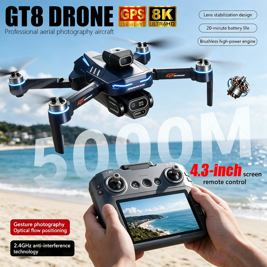 NUOVO Drone RC GT8 HD 4K Profe - Fpv Brushless Rc Drone 4K recensione e prezzo